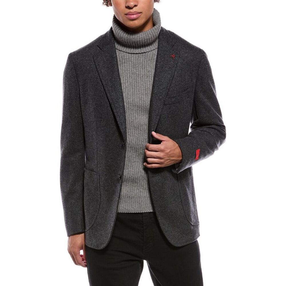 Isaia Mens Capri Wool & Cashmere-Blend Sport Jacket, Grey